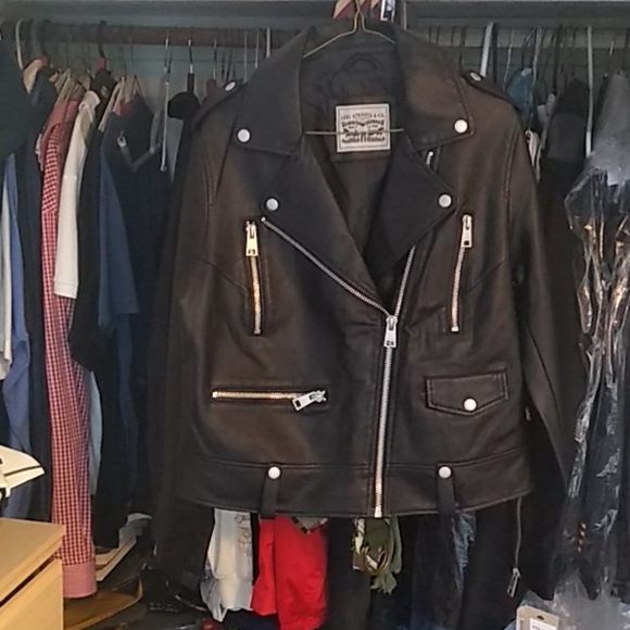 Levi's Faux Leather Motorcycle Jacket - Picture 8 of 10